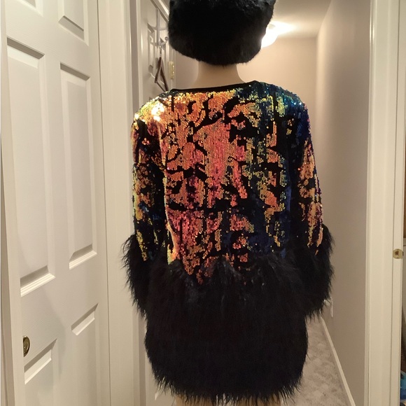 Fabulous Furs Sequin and Faux Fur Women's Jacket - Multicolor Size Medium - Picture 11 of 16
